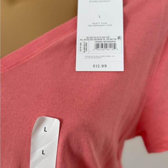 NWT V-Neck Maternity T-Shirt - Isabel Maternity by Ingrid & Isabel - Picture 6 of 7